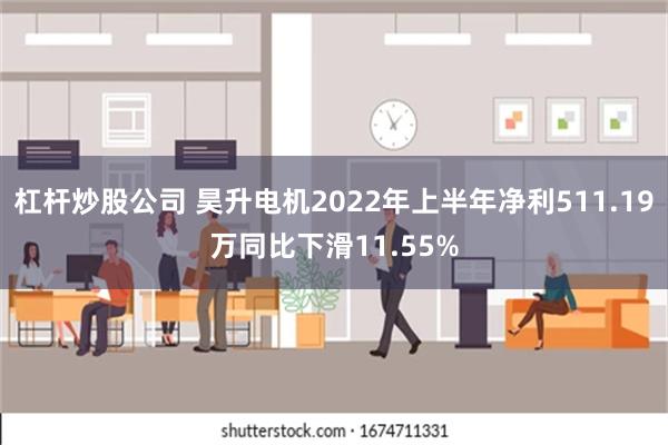 杠杆炒股公司 昊升电机2022年上半年净利511.19万同比下滑11.55%