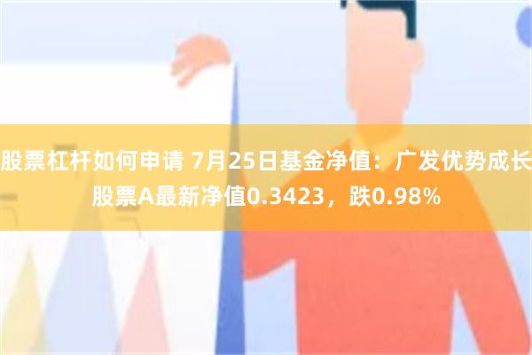 股票杠杆如何申请 7月25日基金净值：广发优势成长股票A最新净值0.3423，跌0.98%