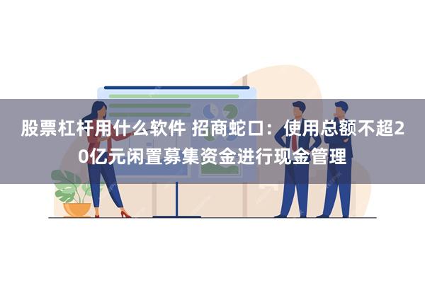 股票杠杆用什么软件 招商蛇口：使用总额不超20亿元闲置募集资金进行现金管理