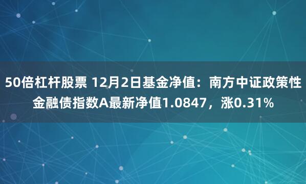 50倍杠杆股票 12月2日基金净值：南方中证政策性金融债指数A最新净值1.0847，涨0.31%