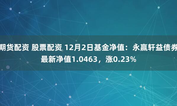 期货配资 股票配资 12月2日基金净值：永赢轩益债券最新净值1.0463，涨0.23%