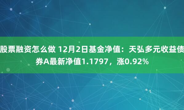 股票融资怎么做 12月2日基金净值：天弘多元收益债券A最新净值1.1797，涨0.92%