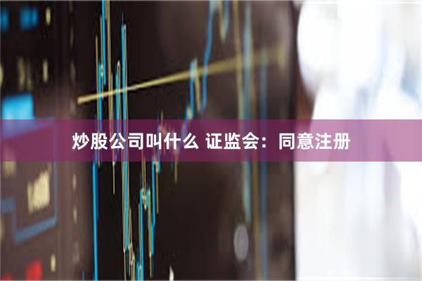 炒股公司叫什么 证监会：同意注册