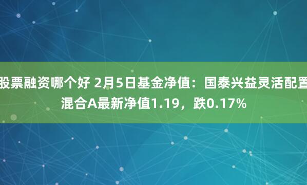 股票融资哪个好 2月5日基金净值：国泰兴益灵活配置混合A最新净值1.19，跌0.17%